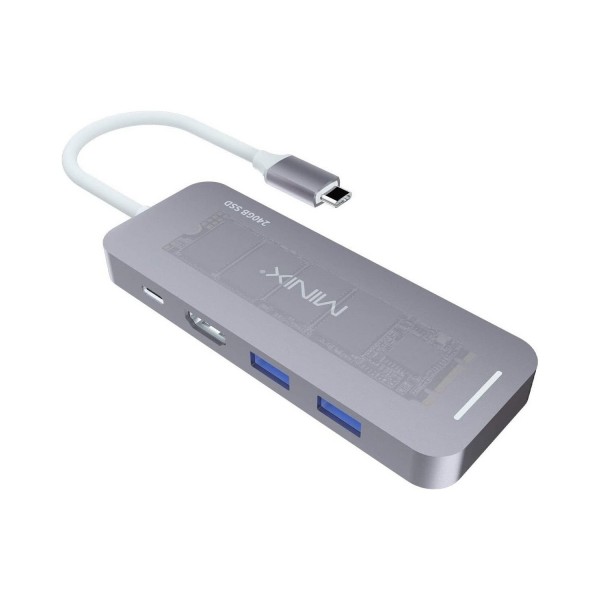 Minix Usb-C Multiport SSD Storage Hub, Hdmı, USB 3.0, 240GB - Spce Gray (…