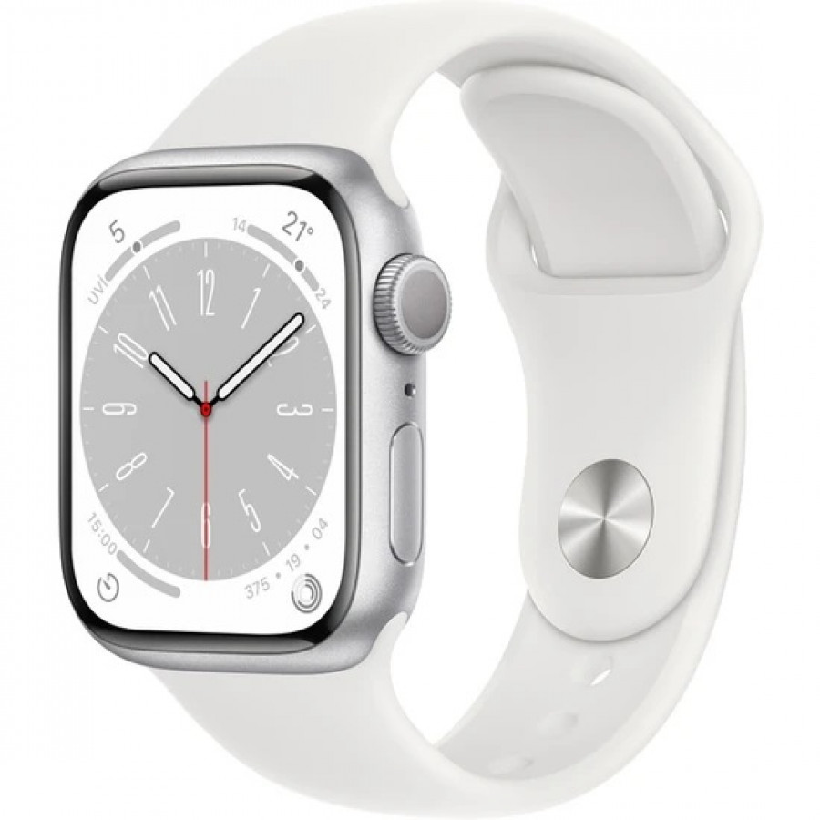 Apple Watch Series 8 Gps 41MM Silver Aluminium Case With White Sport Band - Regular MP6K3TU/A