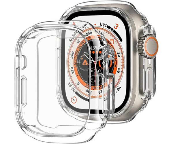 Apple Watch Şeffaf 49 mm Uyumlu 360 Tam Koruma Silikon Akıllı Saat …